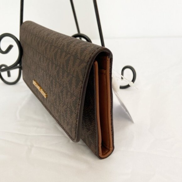 Nwt Michael Kors Large Long Jet Set Large Logo Trifold Wallet - Picture 3 of 7